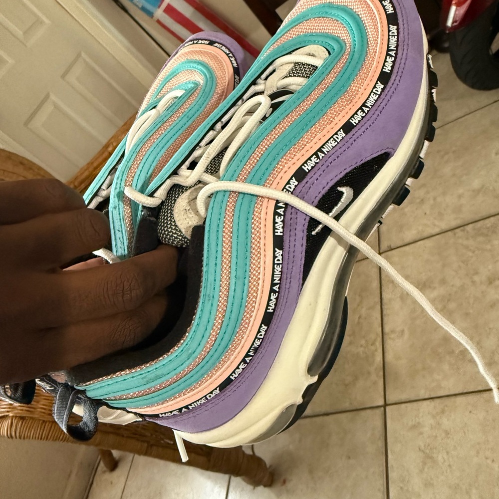 Nike Air Max with Teal, Peach, and Purple